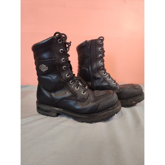 Men's Harley Davidson Riddick 8 Inch Lace Up Motorcycle Boots D98308 Size 10.5 - Picture 3 of 8